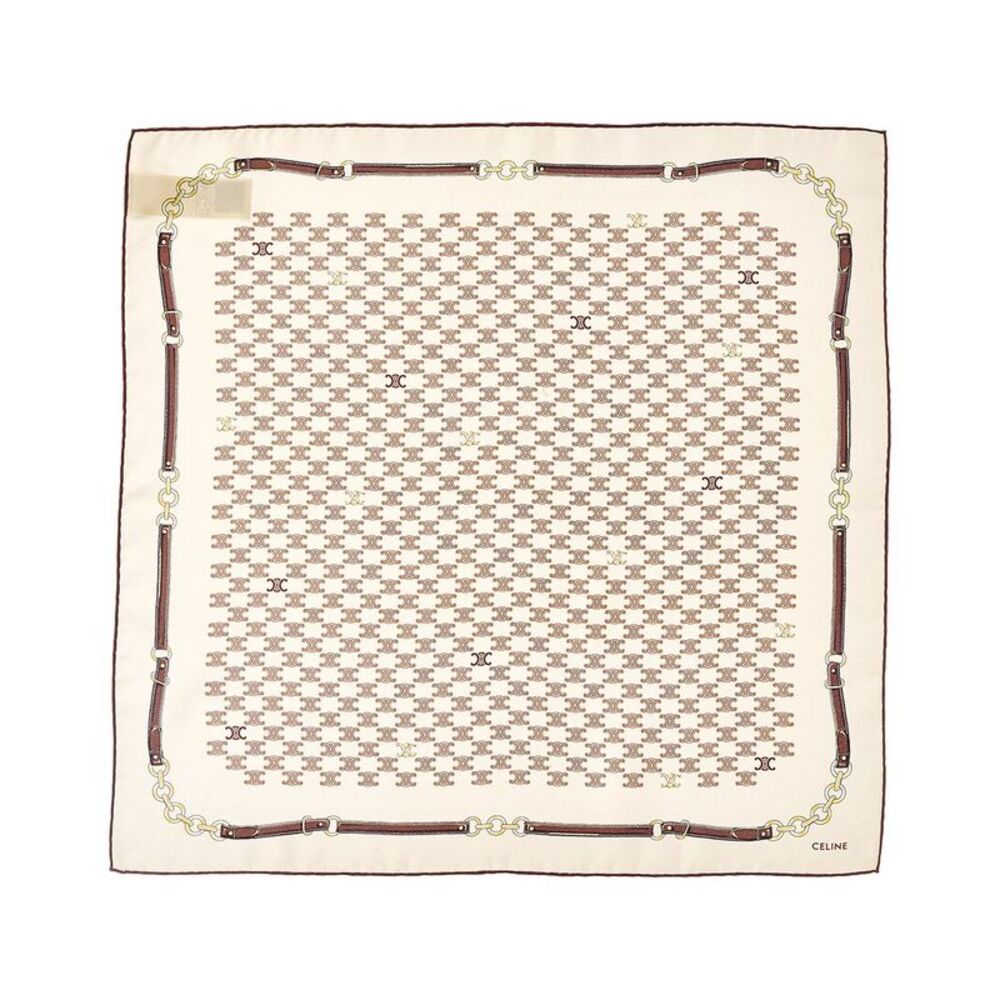 Celine Avenue Silk Scarf, White